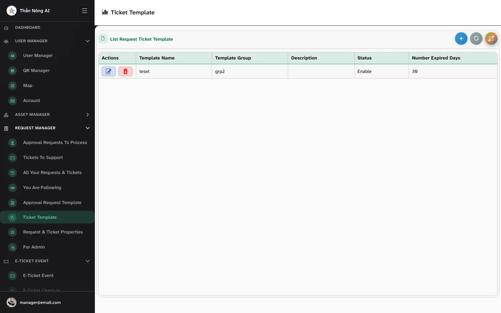 📋 Create ticket templates — Request Manager › Ticket Template