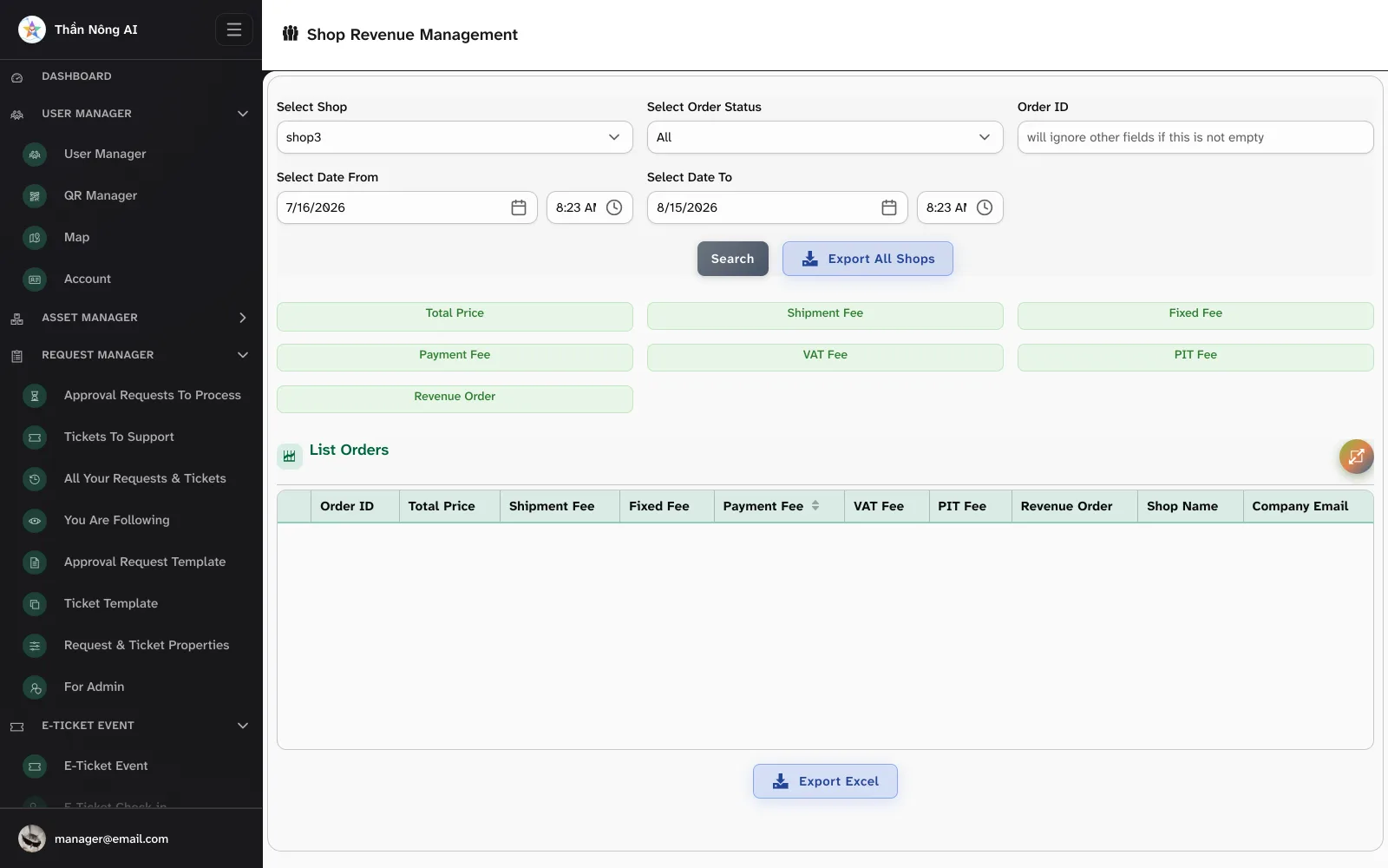 💰 Track revenue — Farm - Seller › Shop Revenue · Statistic