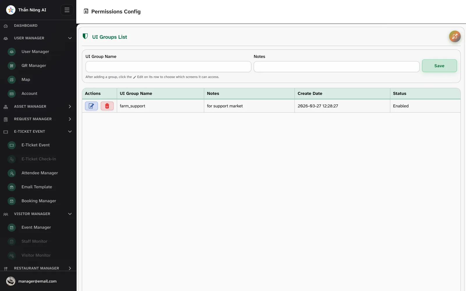 👪 Create a permission group — Permissions › Permissions Config