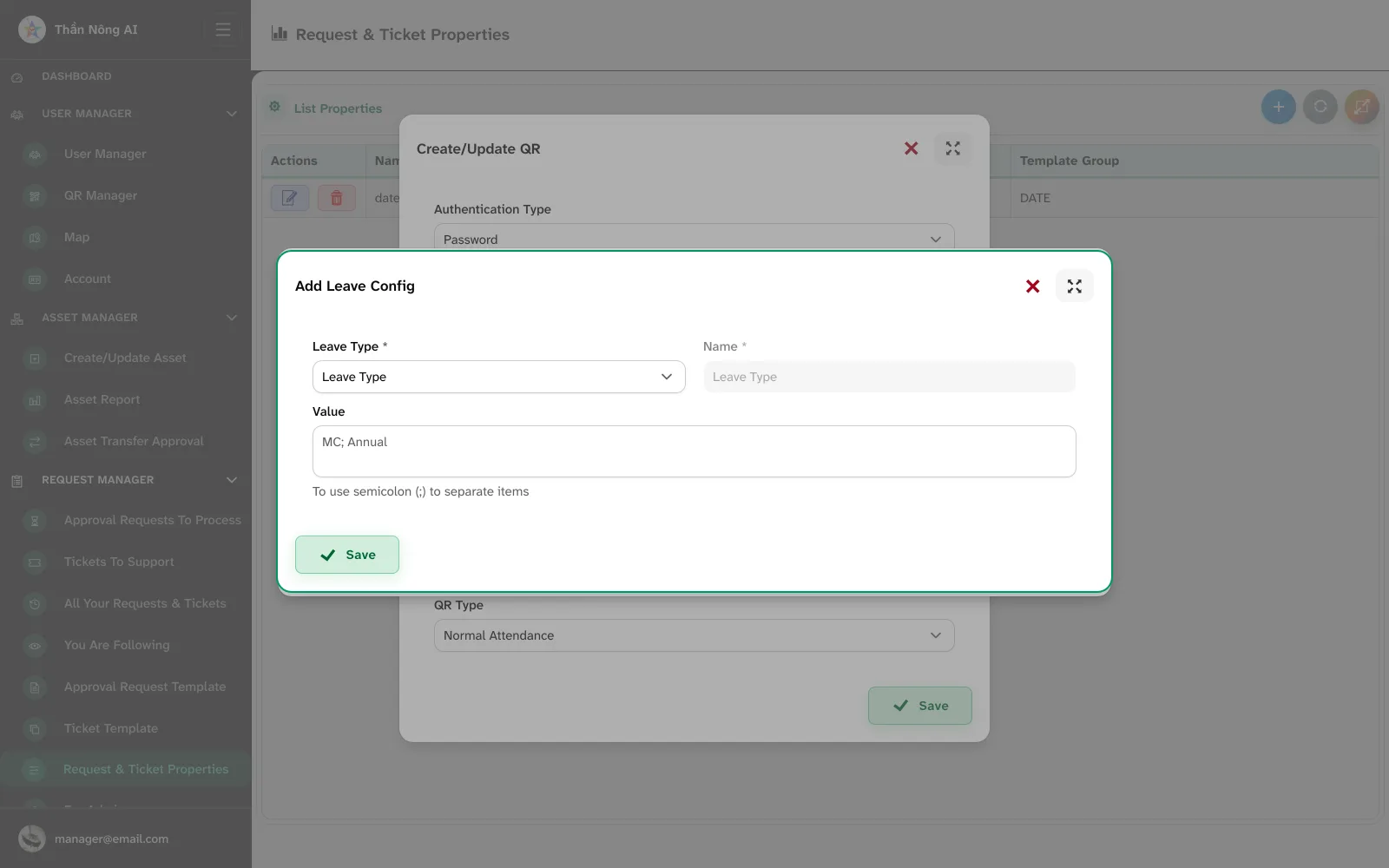 🏷️ Declare your properties — Request Manager › Request & Ticket Properties