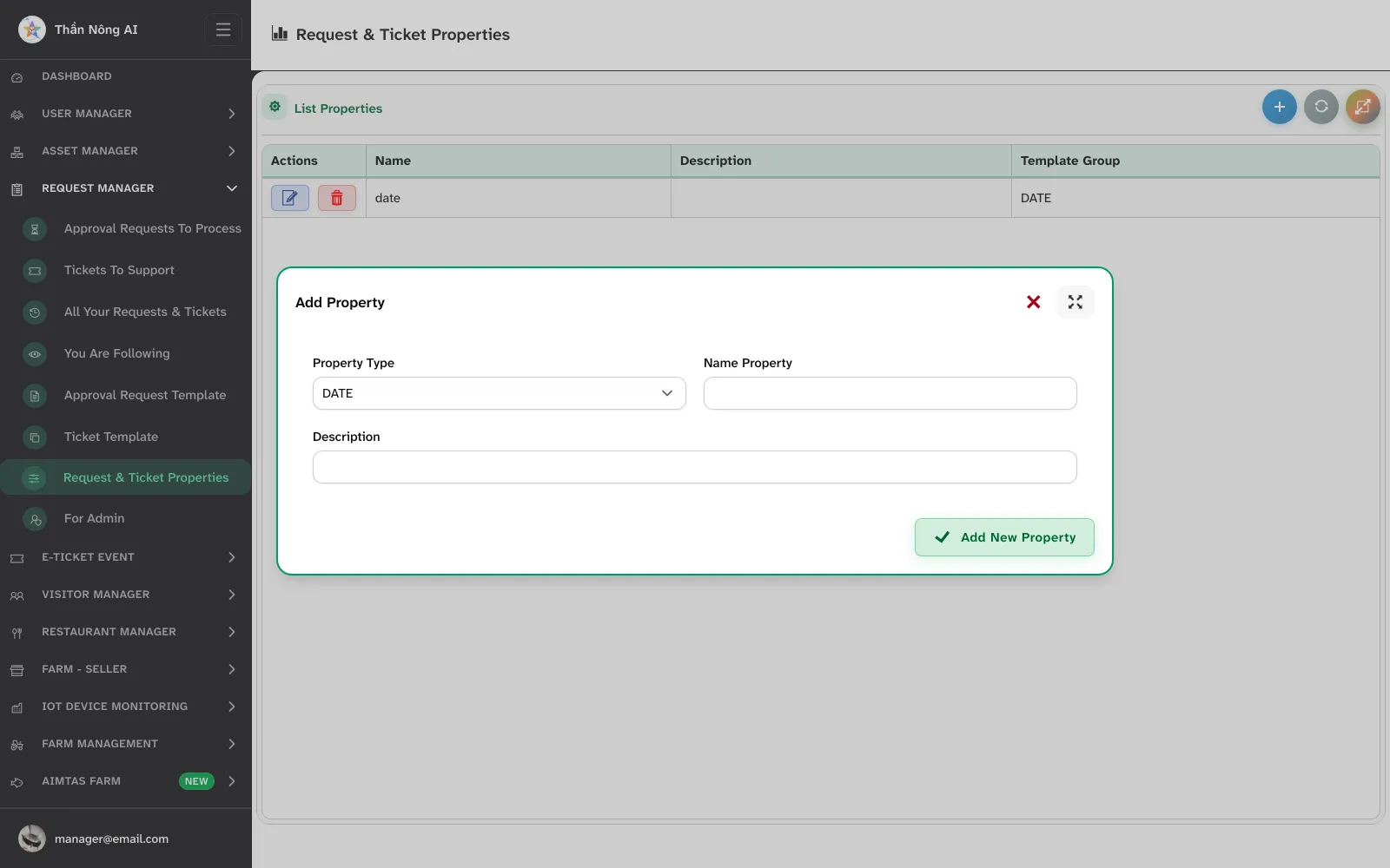 🏷️ Declare your properties — Request Manager › Request & Ticket Properties