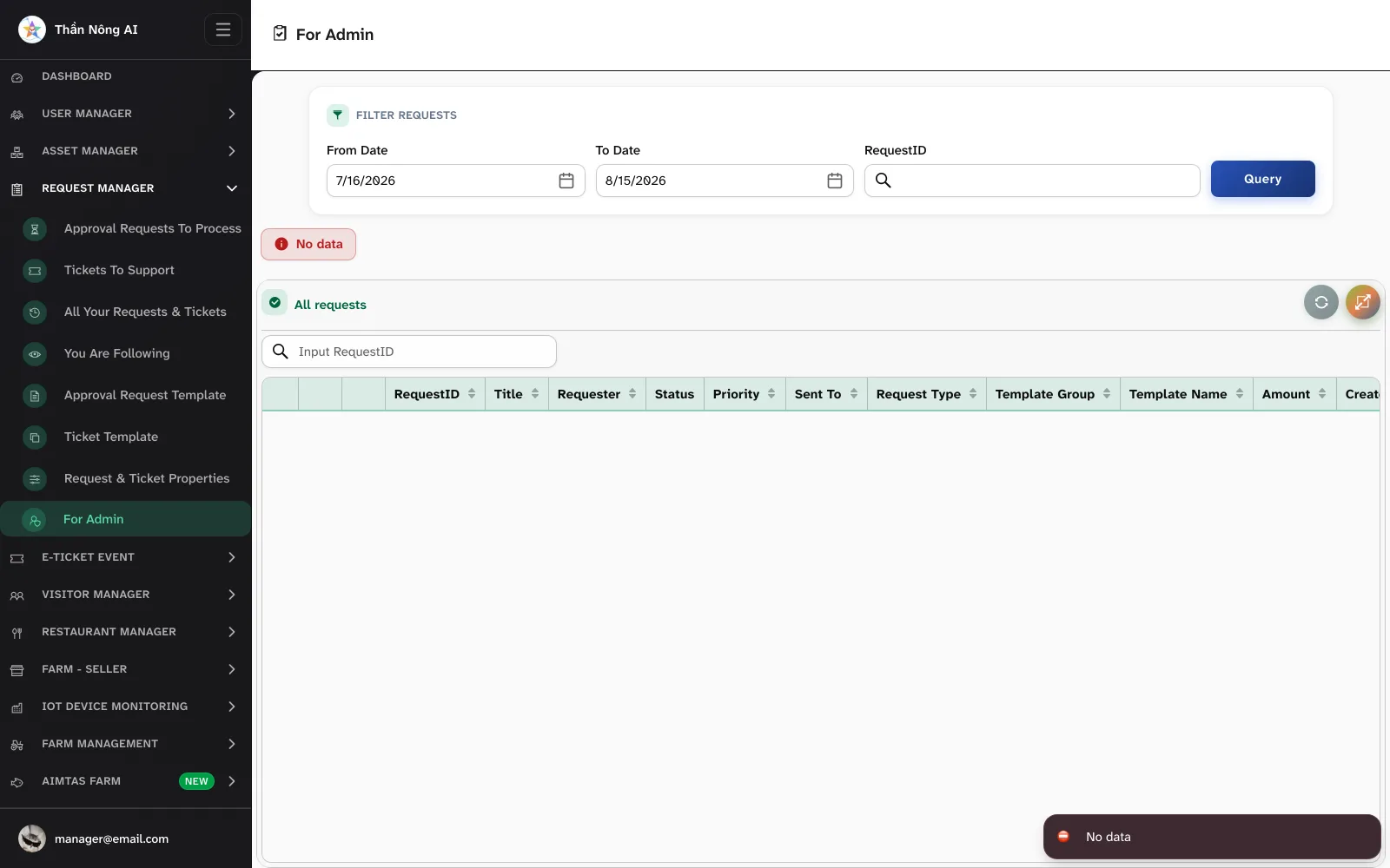 👁️ Track and follow — Request Manager › All Your Requests & Tickets · You Are Following