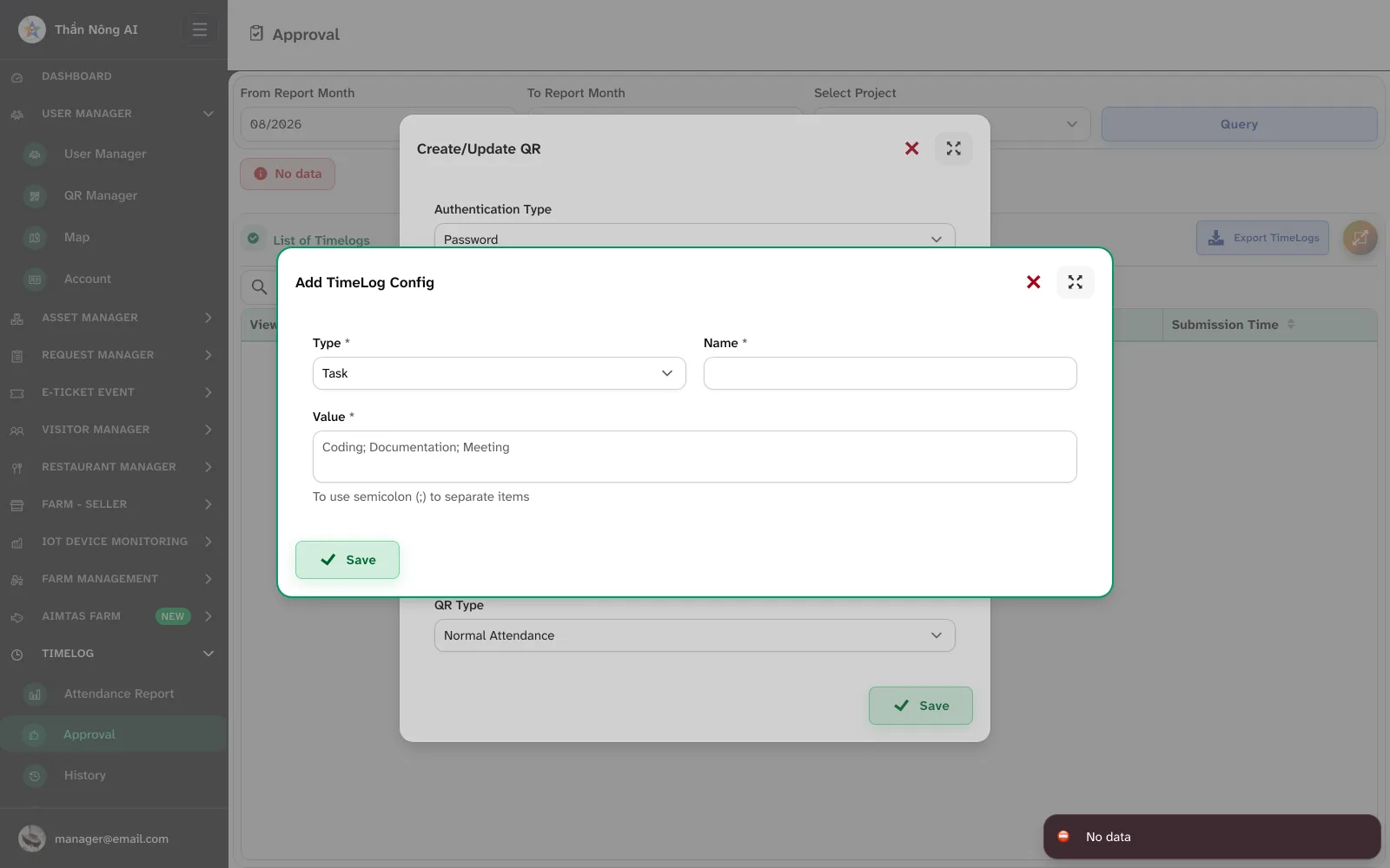 ✅ Approve timesheets — TimeLog › Approval